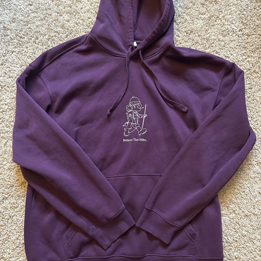 H&M Men's Embroidered Deep Purple Hoodie